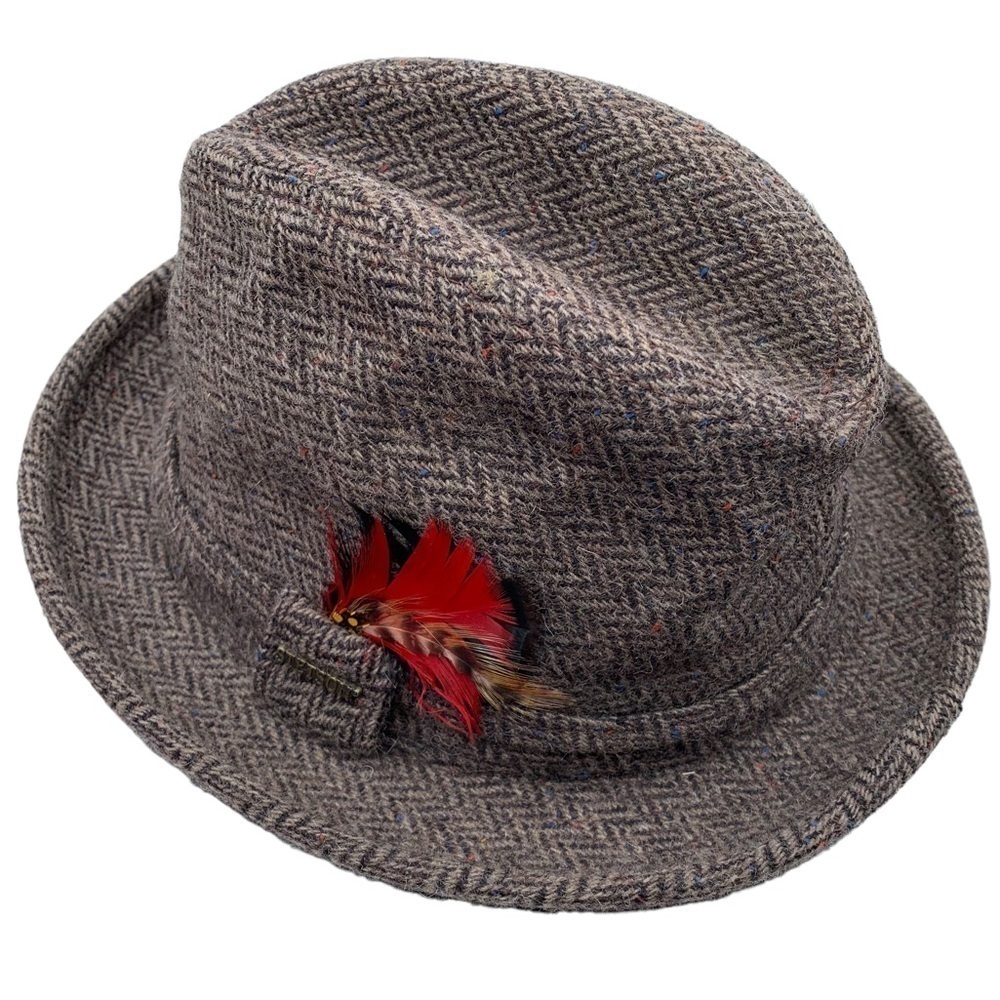 Vintage Stetson Wool Fedora Hat with Feather